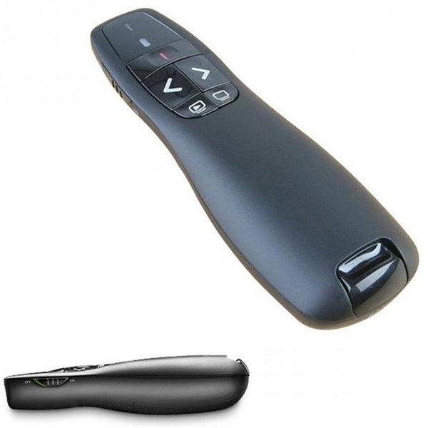 Portable Comfortable Handheld R400 Wireless Presenter Receiver Pointer Case Remote Control with Red Laser Pen Black