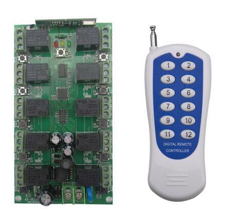 Wholesale- DC 12V 10A 10 channel RF Wireless Remote Control system 1 Receiver +1 Transmitter Individual learning code