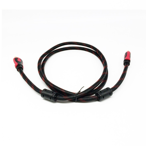 50pcs/lot, High-Speed HDMI Cable red-black Mesh Male to Male Version 1.4 Support 1080P 3D Ethernet for PS3 HDTV LCD CCTV DVR