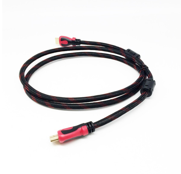 High-Speed HDMI Cable red-black Mesh Male to Male Version 1.4 Support 1080P 3D Ethernet for PS3 HDTV LCD CCTV DVR