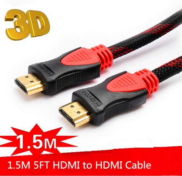 HDMI to HDMI Cable Version1.4 Gold Digital Audio/Video 1.5M Male to Male Cable Adapter for 1080P PS3 HDTV LCD Black