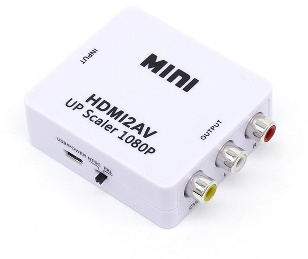 HDMI2AV AV2HDMI 1080P HD Video Adapter mini RCA TO HDMI Converter CVBS+L/R HDMI2RCA For Xbox 360 PS3 PC360 With retail packaging