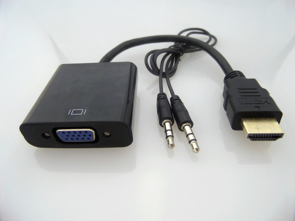 Hot New HDMI to VGA Data Cable with Audio Cable Video Converter Adapter For Xbox 360 PS3 PC360 DHL