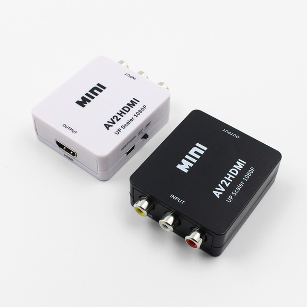 AV2HDMI 1080P HDTV Video adapter mini AV to HDMI Converter CVBS+L/R RCA TO HDMI For Xbox 360 PS3 PC360 With retail packaging