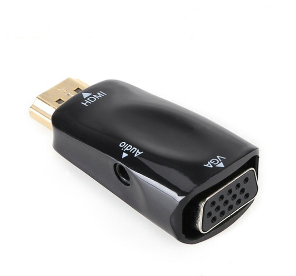 HD1080p HDMI to VGA Video Converter Male-Female with Audio Cable Video Adapter For Xbox 360 PS3 PC360 Apple Box DHL free shipping