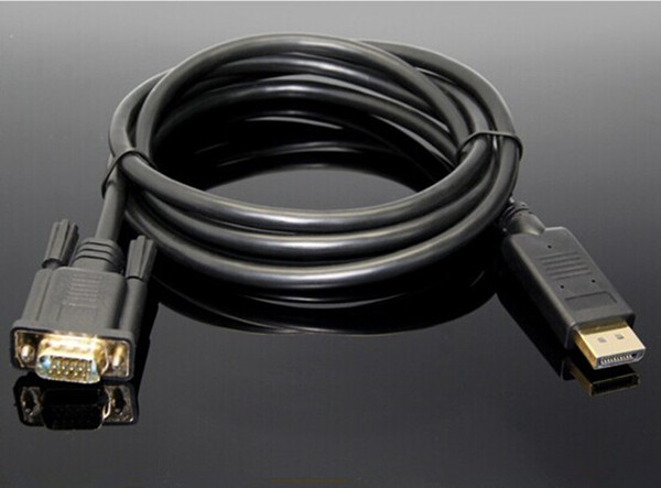 Hot New Displayport TO VGA cable DP TO VGA cable 1.8 m 1080p Adapter For Computer TV projector DRV DHL free shipping