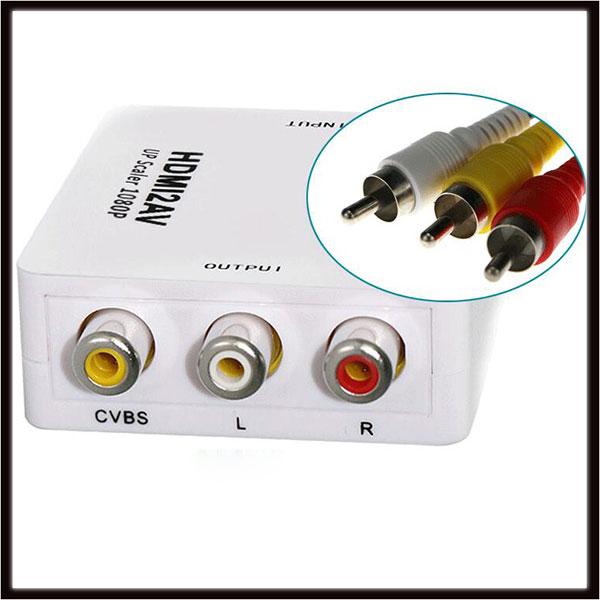 Mini HDMI to AV/RCA Converter Composite HDMI to RCA AV Video Converter Adapter Full HD UP Scaler 1080P HDMI2AV Set