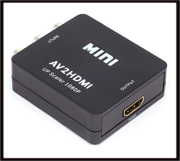 AV2HDMI 1080P Converter RCA AV to HDMI Converter Adapter Mini Composite CVBS Black White with Retail Package