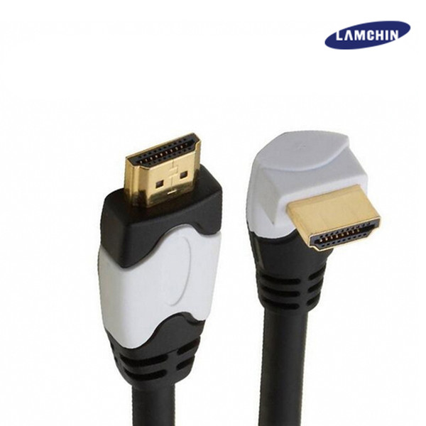 HDMI Cable Male to Male Gold-plated Video Adapter 90 Degree Connector 1M 3M for Xbox 3D LCD HDTV with Package