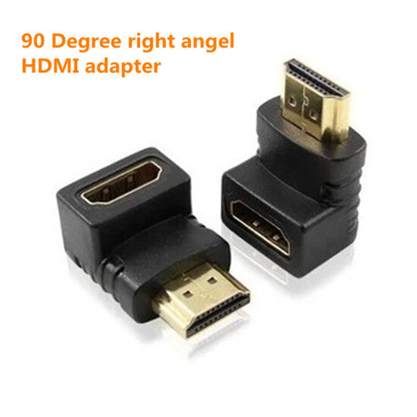 300pcs 90 or 270 Degree Right Angle Gold plated HDMI Adapter A type Male to Female for 1080p 3D TV HDTV hdmi adapter