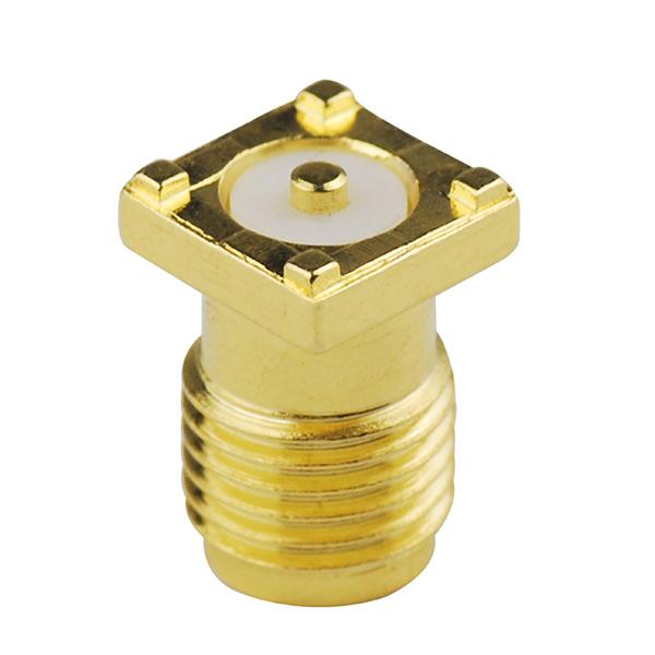 100pcs RF electrical Coaxial Connector SMA female thru hole Jack PCB Mount Surface RF connector Contact Plating Gold 50 Ohm