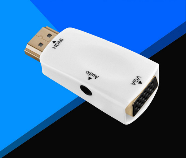 HDMI to VGA Adapter Connector with 3.5mm Audio Jack Cable Male to Female Video 1080P for PC HDTV