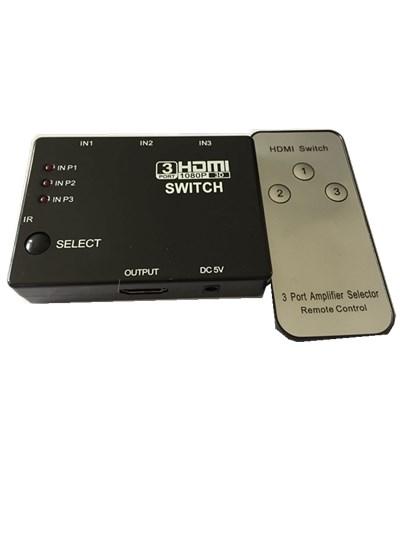 Intelligent 3-Port HDMI Switch Switcher splitter for Xbox 360 PS3 PS4 HDTV DVD TV cable Adapter HD 1080P 3 in 1 out WITH IR Remote