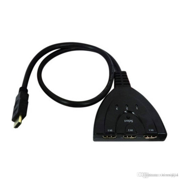 Black Hot 3 Ports HDMI 1080P 3D Switch Switcher Adapter Splitter HUB Box Cable LCD HDTV