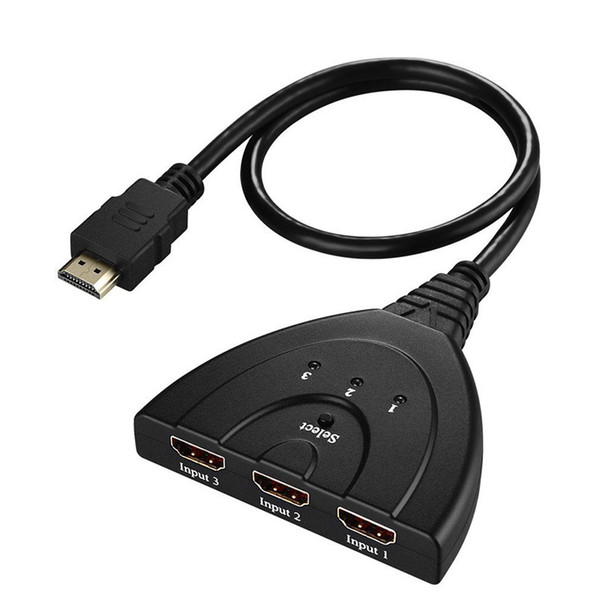 3 Port in 1 Out Pigtail HDMI Switch HDCP 1080P Hub V1.4B Adapter Cable For PS3 PC HDTV XBOX With Opp Package