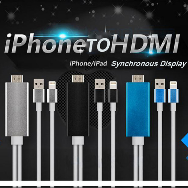 2M High Speed Aluminum HDMI HDTV AV Cable For iPhone 5 5S SE 6 6S Plus/ipad Support HD 1080P connection CAB141