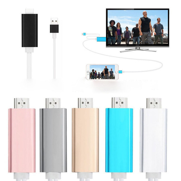 Dock to HDMI HDTV TV Adapter USB Cable 1080P for iPhone 5/5S/6/6S/6PLUS /6S PLUS7/7plus HDMI Cable with retail box