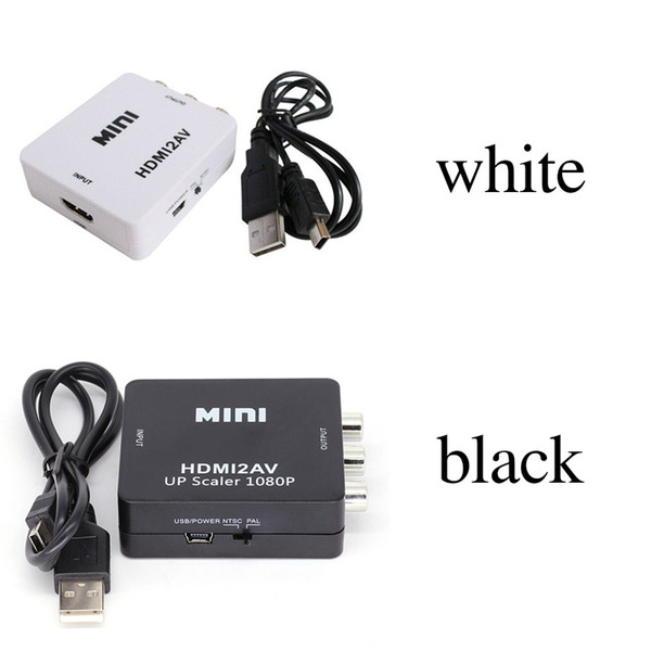 HDMI2AV 1080P HD Video Adapter mini HDMI to AV Converter CVBS+L/R HDMI to RCA For Xbox 360 PS3 PC360 With retail packaging