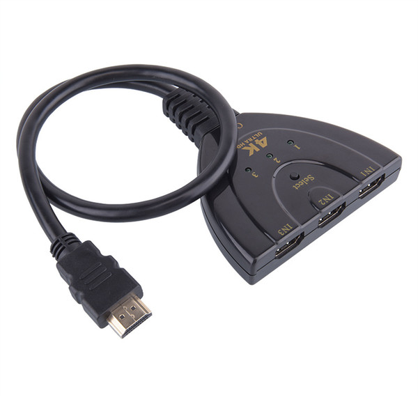 Mini 3 Port HDMI Splitter Cable Adapter 1.4b 4K*2K 1080P Switcher HDMI Switch 3 in 1 out Port Hub for HD-DVD PS3 Xbox 360