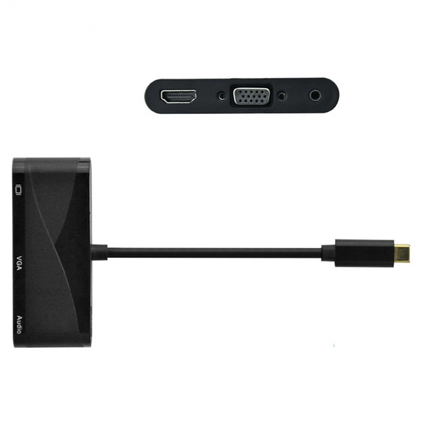 USB C to HDMI VGA 3.5mm Audio Adapter USB 3.1 Type-C 1080P 4K 3 in 1 for New Macbook Laptop Google Computer Samsung S8