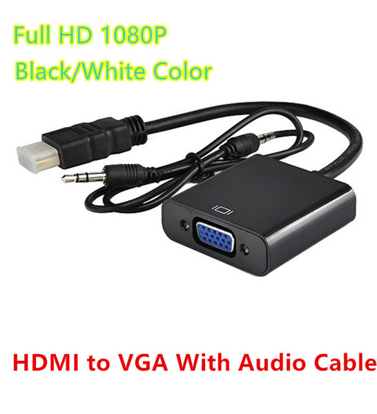 Lowest Price HDMI Male to Female VGA Adapter Converter With Audio Cable Jack Support 1080P HDCP