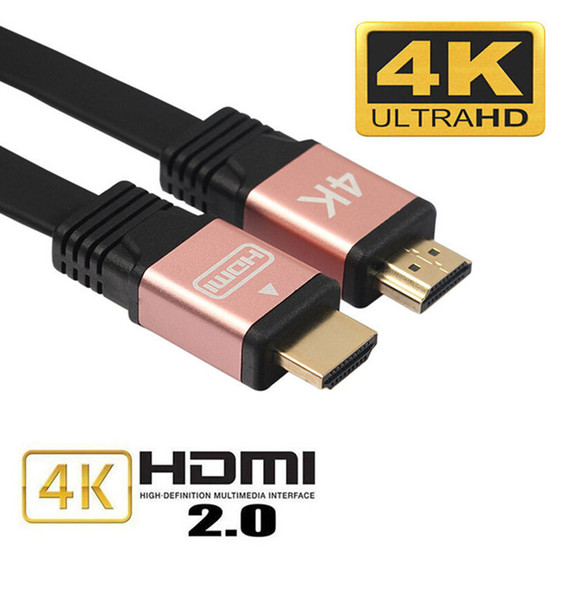 Top Quality FLAT HDMI 2.0 4K 30AWG HD 18Gbps 3D Audio Return Ethernet HDMI Cable 1m 1.5m 1.8m Support HD 1080p 1440p 2x1080p 2160p