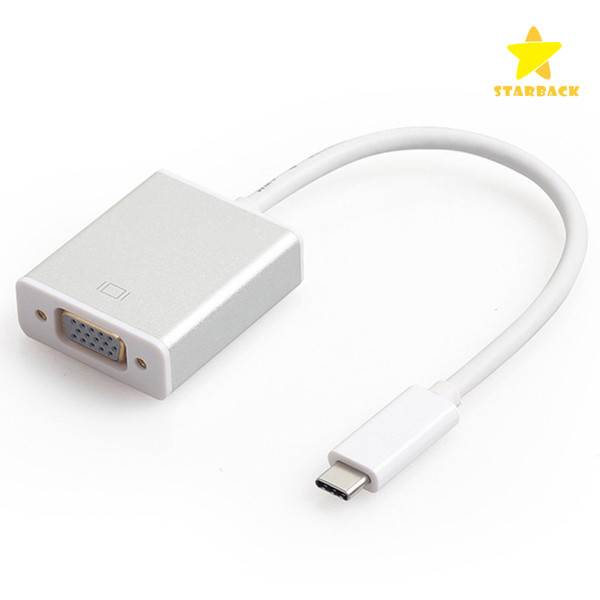 USB 3.1 Type C to VGA Adapter Converter Video Cable Male to Female Connector 1080PP HD for Macbook Laptop