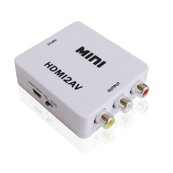 HDMI2AV 1080P HD Video Adapter mini HDMI to AV Converter CVBS+L/R HDMI to RCA For Xbox 360 PS3 PC360 With retail packaging 5