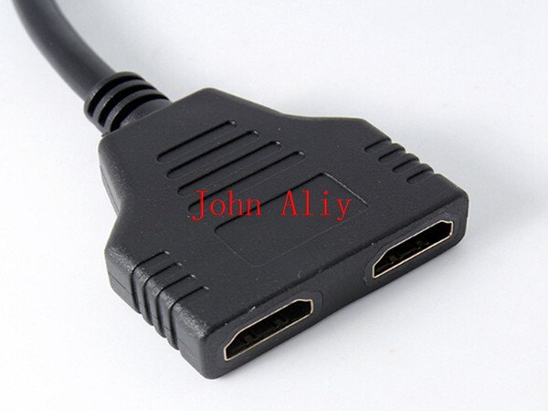 Useful Black HDMI 1 to 2 Splitter Cable Male to Female M/F 1 in 2 out Adapter Converter for hdmi adapter