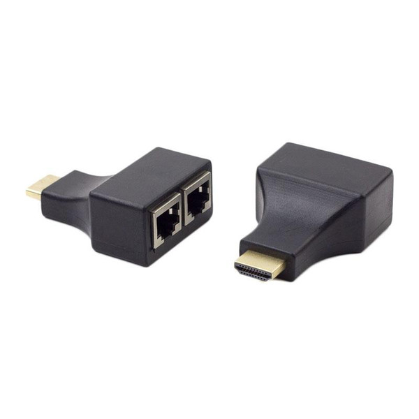 HDMI Extender by Cate 5 6 Dual Port Adapter 3D Full HD 1080P Connector High Quality 30pcs/up