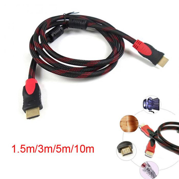 HDMI to HDMI Cable Version1.4 Gold Digital Audio/Video 1.5M Male to Male Cable Adapter for 1080p PS3 HDTV LCD Black