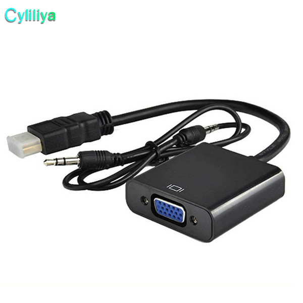 Hot New HDMI to VGA Data Cable with Audio Cable Video Converter Adapter For Xbox 360 PS3 PC360 DHL