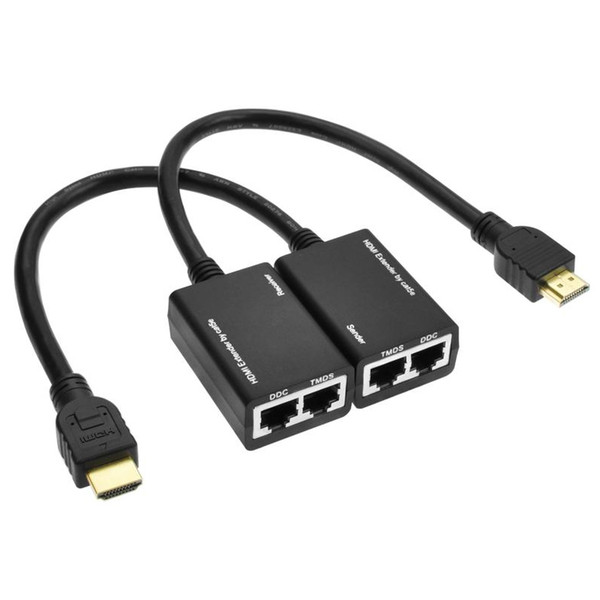 HDMI Extender signal amplifier by Cat-5e/6 RJ45 Ethernet Network Cable UP TO 30M 1080P