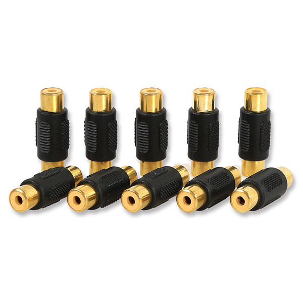 Audio Video RCA Female to Female Coupler Adapter Gold