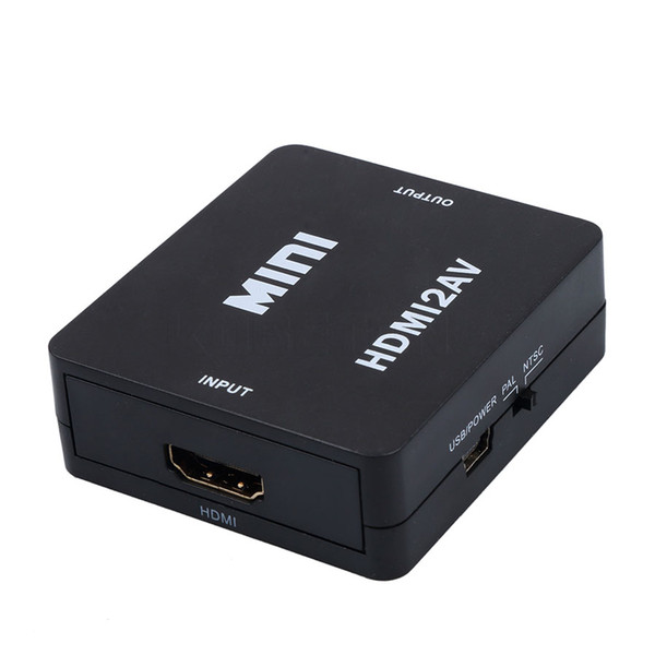 Hot Sale HDMI To RCA AV/CVBS Adapter HD 1080P Mini HDMI2AV Video Converter BOX For PS3 VCR DVD PALMTSC PC MOQ;10PCS