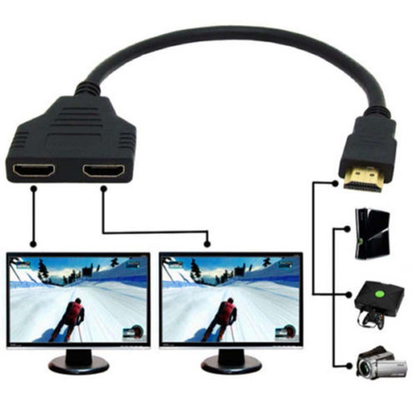 30cm 1 In 2 Out Splitter 1080P HDMI 1 Male To Dual HDMI 2 Female Adapter Cable Connect Converter V1.4 For tv