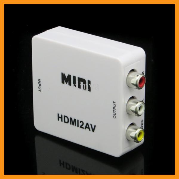 Mini HD Converter Box HDMI to RCA Composite AV/CVBS L/R Video Adapter 1080P