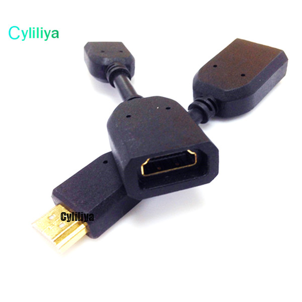 Wholesale 100pcs/lot per lot 11cm Adjustable Rotation HDMI Male to Female Swivel Adapter Converter BlacK Free shipping