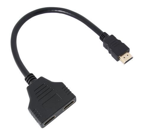 New Arrive 20cm 1 to 2 HDMI Splitter Adapter Male to Female Split Double Signal Adapter Convert Cable for Video TV