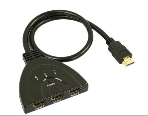 AZHW371 3 Port IN 1 OUT Pigtail HDMI Switch HDCP 1080P Hub V1.4B HDMI Switcher Splitter Adapter Cable For HDTV XBOX PS3 PC