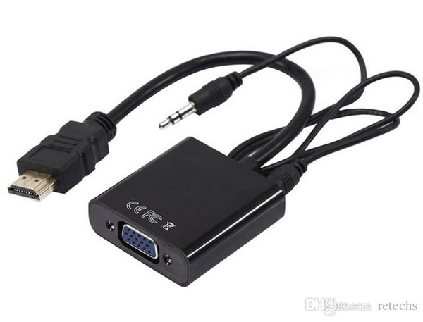 Hot New HDMI to VGA Data Cable with Audio Cable Video Converter Adapter For Xbox 360 PS3 PC360 DHL