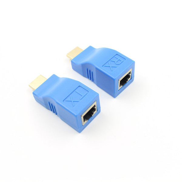 2pcs 1080P HDMI Extender to RJ45 Over Cat 5e/6 Network LAN Ethernet Adapter BlueComputer/HDTV/Laptop in audio video Cable