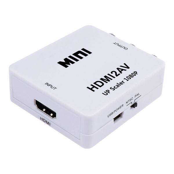 HDMI to AV Scaler 1080P Converter Box HDMI to RCA AV/CVSB L/R Component Video Adapter HDMI2AV HD Support NTSC PAL