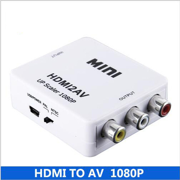 Mini HDMI2AV HDMI TO AV Full HD 1080P HDCP HDMI to 3 RCA Audio FL/FR CVBS NTSC PAL HD Video Converter Adapter