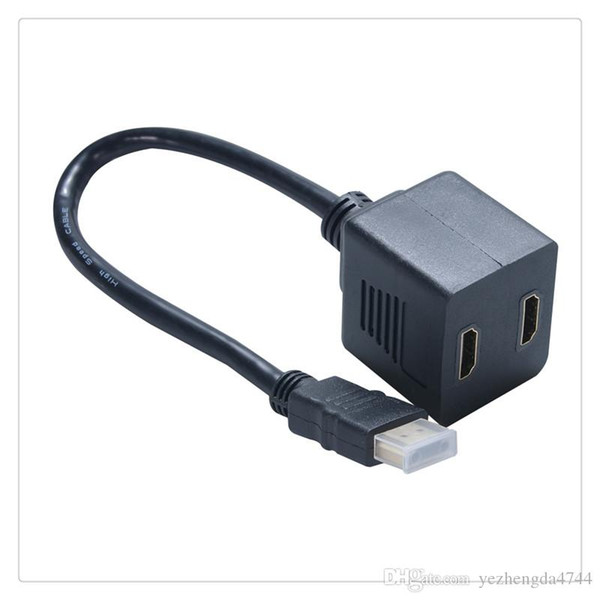 New HDMI Splitter ( 1 to 2 ) Premium Splitter Cable Male To Female Splitter Color Black Wholesale