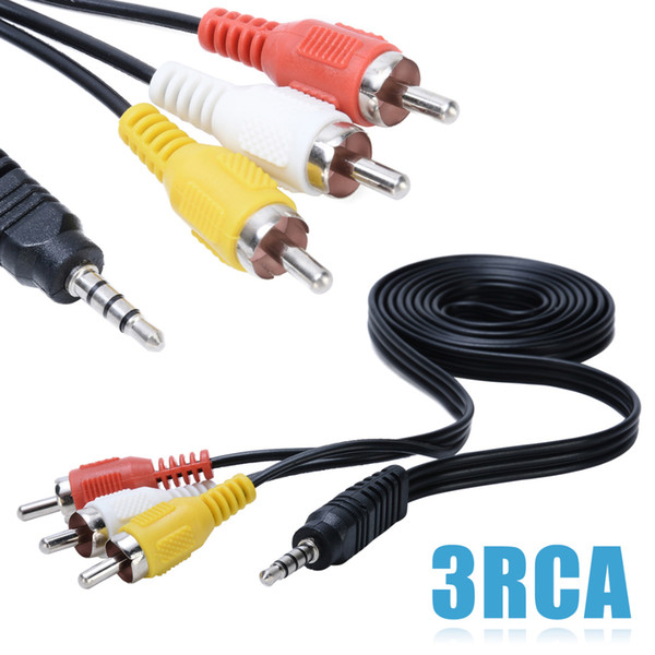 1.2M 3.5mm Jack Plug Male to 3 RCA Adapter High Quality 3.5 to RCA Male Audio Video AV Cable Wire Cord