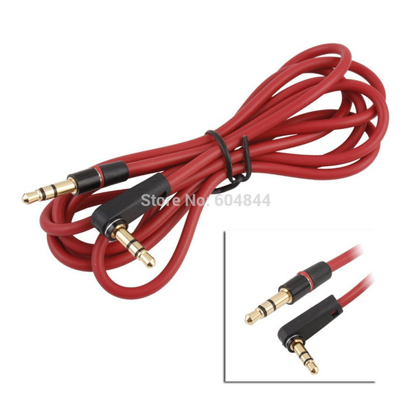 1.2m right angle jack 3.5mm AUX Cable Cord for Headphones(Red)