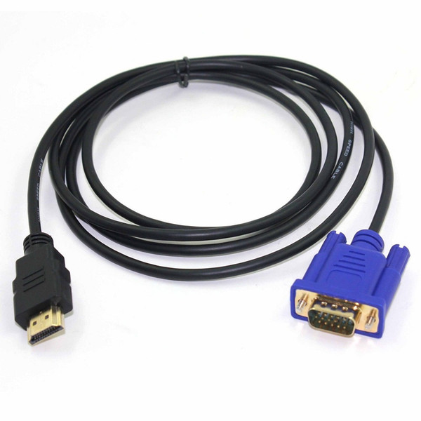 HDMI Gold Male To VGA HD-15 Male 15Pin Adapter Cable 6FT 1.8M 1080P AV HDTV