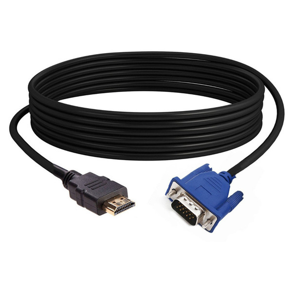 1.8m 6ft HDMI to VGA Male Adapter Converter Cable for tablet pc tv mobile phone 1080p