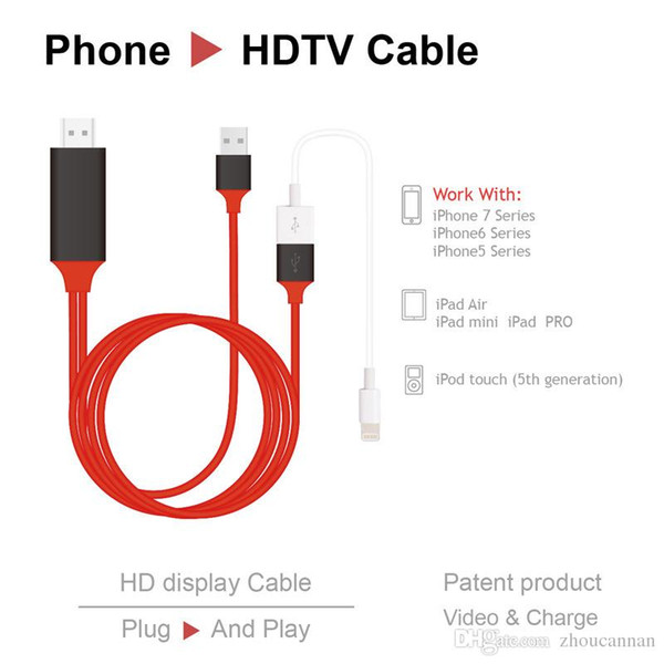 2M Universal HDMI Cable for iPhone Android and Type C 4k High Speed HDMI Cable Adapter HDTV TV for Samsung s8 s8 Plus